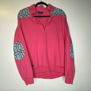 Simply southern 1/2 zip pull over M Pink Teal